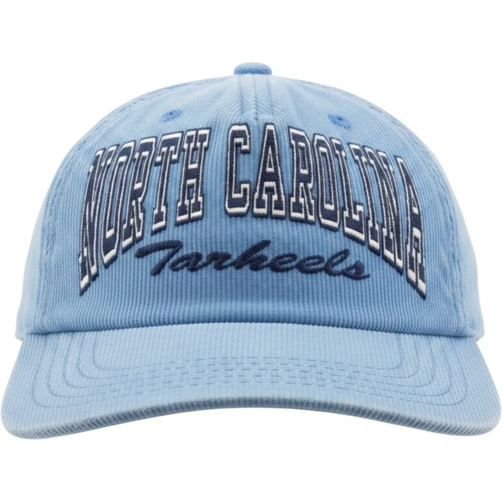 Vintage North Carolina Tarheels Corduroy Snapback Hat Blue NCAA Made in USA UNC